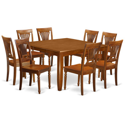Parfait 9 Piece Dining Set Finish: Saddle Brown