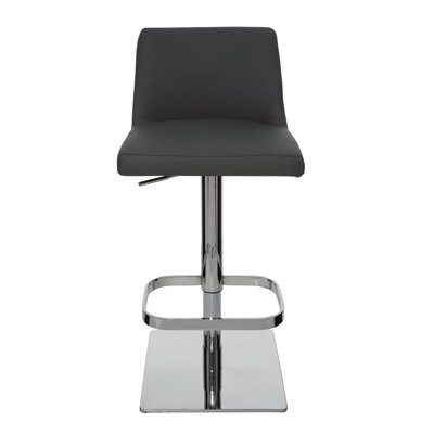 Rome Adjustable Height Swivel Bar Stool Upholstery: Grey
