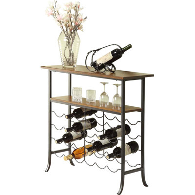 24 Bottle Floor Wine Rack Finish: Chestnut / Black
