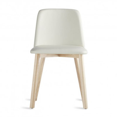 Chip Side Chair Upholstery: White Leather, Finish: White Wash Ash