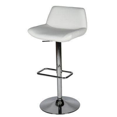 Maya Adjustable Height Swivel Bar Stool Upholstery: White