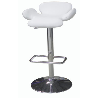 Adjustable Height Swivel Bar Stool Upholstery: White
