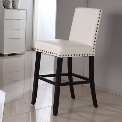 Luxury 24 inch Bar Stool Upholstery: Creamy White