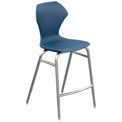 Apex Series Barstool Color: Navy, Frame Finish: Chrome