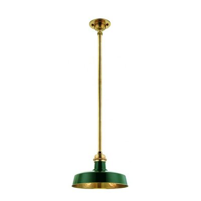 Hudson Falls 1 Light Pendant Finish: Green Aged Brass