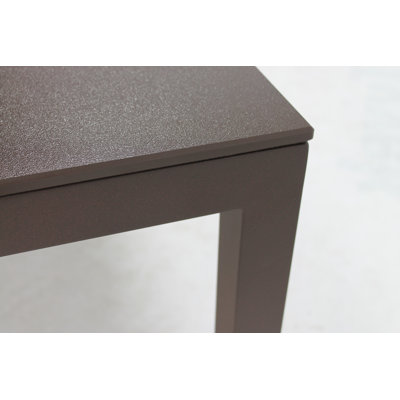 Jug Dining Table Frame Finish: Silver, Top Finish: Tan
