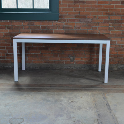 Loft 60 inchx30 inch Dining Table Base Finish: Textured White, Top Finish: Walnut