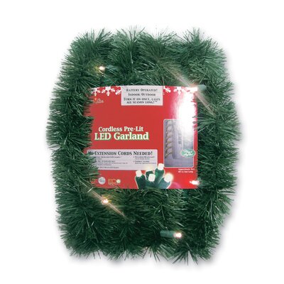 Micro Mini 35 Light Lighted LED Pine Garland