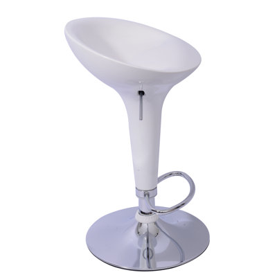 Springville Adjustable Height Swivel Bar Stool Upholstery: White