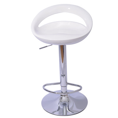 Pagosa Adjustable Height Swivel Bar Stool Upholstery: White