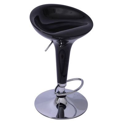 Springville Adjustable Height Swivel Bar Stool Upholstery: Black
