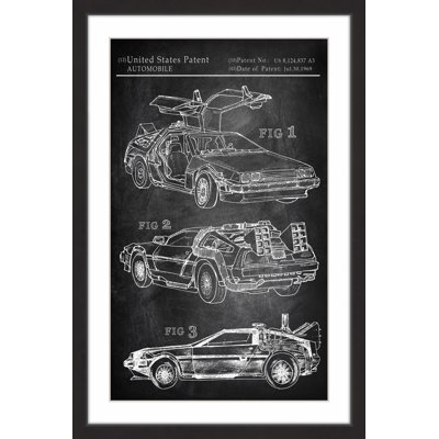 'Back to the Future Car' Framed Painting Print 'Back to the Future Car' Framed Painting Print