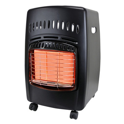 18,000 BTU Portable Propane Radiant Compact Heater with Locking Casters and Piezo Ignition 18,000 BTU Portable Propane Radiant Compact Heater with Locking Casters and Piezo Ignition
