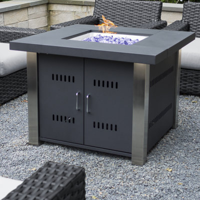 Pleasant Hearth Montreal Stainless Steel Propane Fire Pit Table