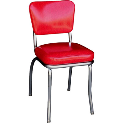 Retro Home Side Chair Upholstery: Cracked Ice Red