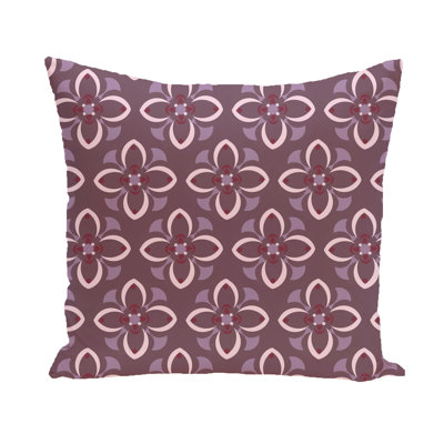 Flower Power Throw Pillow Size 16 H X 16 W Color Navy Blue Beige