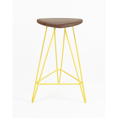 Madison Bar Stool Seat Finish: American Walnut, Base Color: Red