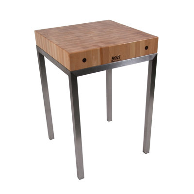 Metropolitan Designer Prep Table with Butcher Block Top