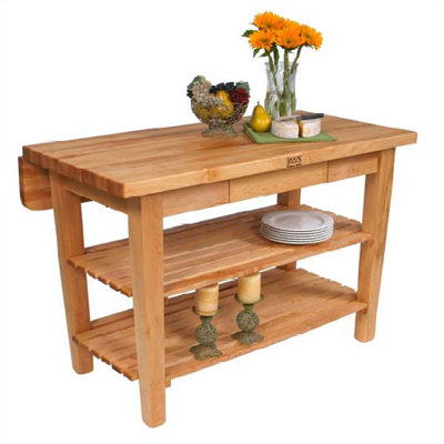 BoosBlock Prep Table Size: 48 inch W x 32 inch D, Base Finish: Basil