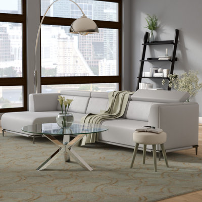 Orren Ellis ORNE1426 Coalpit Heath Foam Upholstered Leather Sectional