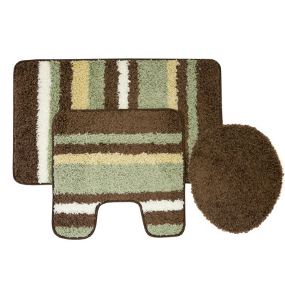 Red Barrel Studio Churchton Cyprus 3 Piece Striped Bath Rug Set - Sage Green Bathroom Rug Set Red Barrel Studio Churchton Cyprus 3 Piece Striped Bath Rug Set - Sage Green Bathroom Rug Set