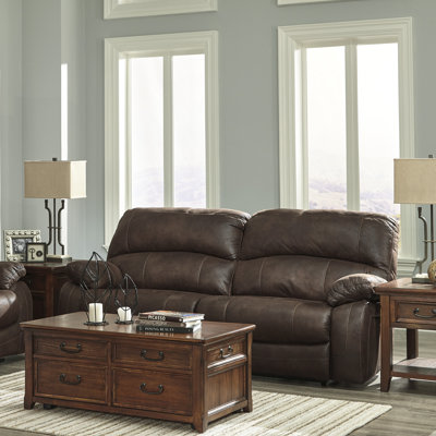 4290191 GNT9553 Signature Design by Ashley Zavier Truffle Glider Reclining Loveseat