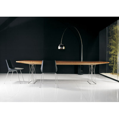 Curzon Dining Table Size: 8' 6 inch L, Finish: Black/Black