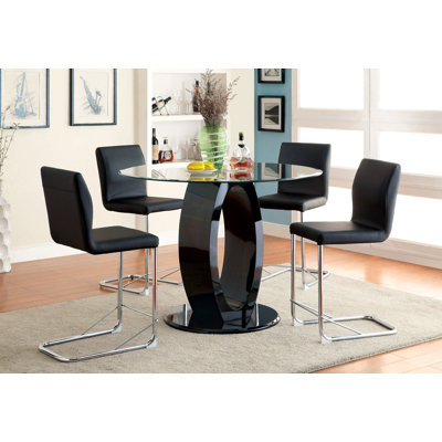 Benedict 5 Piece Dining Set Upholstery Black