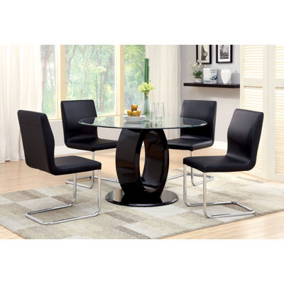 Benedict 5 Piece Dining Set Upholstery Black