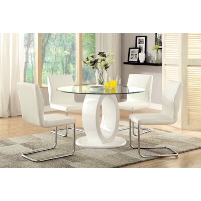 Benedict 5 Piece Dining Set Upholstery White