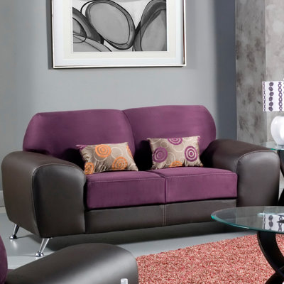 JEG-7173-HQF-M XHX1110 Hokku Designs Sona Leatherette Loveseat