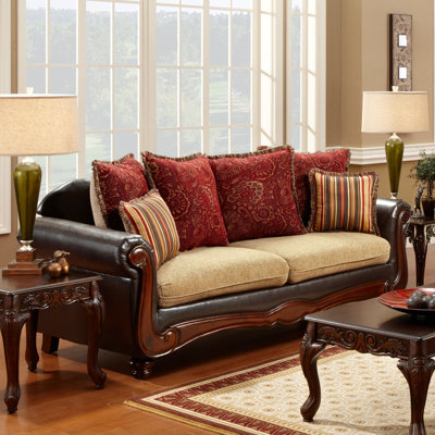 JEG-8501-TG XHX1098 Hokku Designs Philip Cotton / Leatherette Sofa
