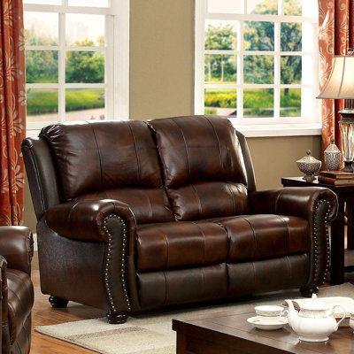 KUI7573 27203848 KUI7573 Hokku Designs Rigo Transitional Leather Loveseat