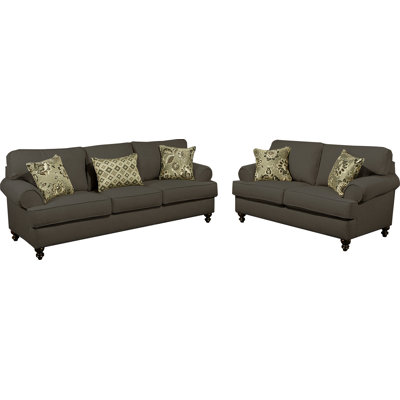 Hokku Designs CDI-TVUIFS 3QD-BTQI Linea Upholstered Sofa and Loveseat Set Upholstery