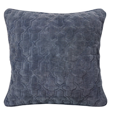 Taryn Cotton Throw Pillow Color Slate Blue
