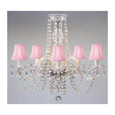 5 Light Crystal Chandelier Shade Color: Black image