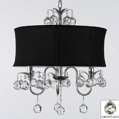 3 Light Crystal Chandelier Shade Color: White image