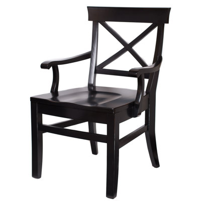 Arm Chair Upholstery: Distressed Black