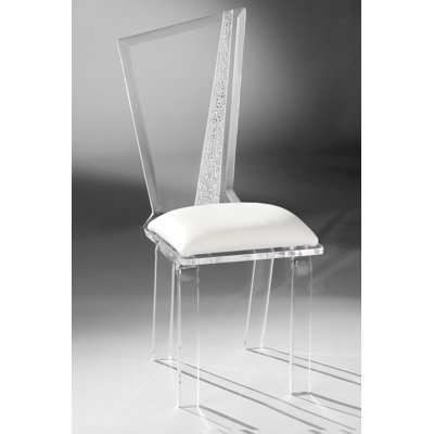 Hollywood Acrylic Side Chair Upholstery: White