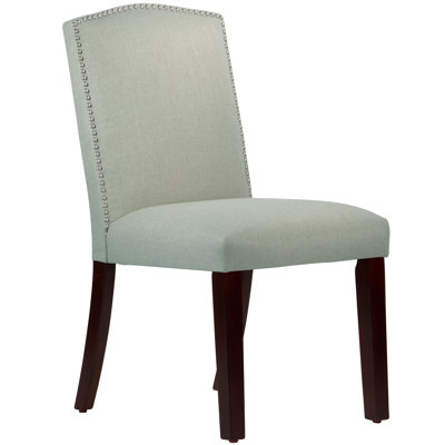Nadia Parsons Chair with Nail Buttons Upholstery Linen Swedish Blue