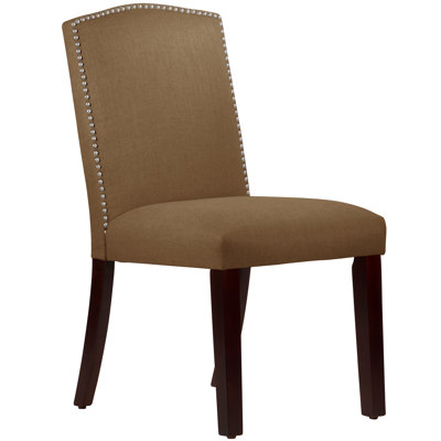 Nadia Parsons Chair with Nail Buttons Upholstery Linen Taupe