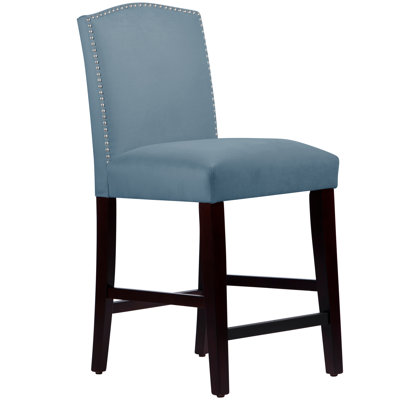Nadia 26 inch Bar Stool Body Fabric: Velvet Ocean