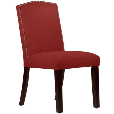 Nadia Parsons Chair with Nail Buttons Upholstery Linen Antique Red