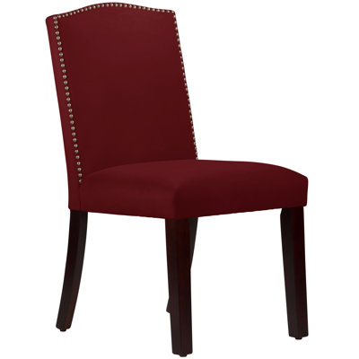 Nadia Parsons Chair with Nail Buttons Upholstery Velvet Berry