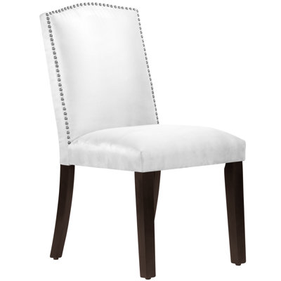 Nadia Parsons Chair with Nail Buttons Upholstery Premier White