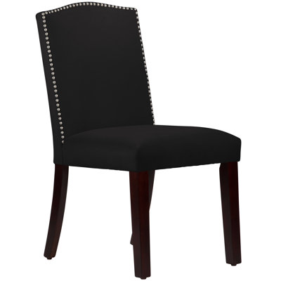 Nadia Parsons Chair with Nail Buttons Upholstery Velvet Black