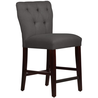 Evelina 26 inch Bar Stool Body Fabric: Linen Cindersmoke