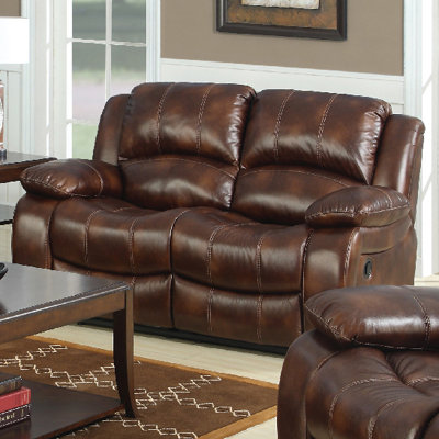 3400-2R PLKH1023 E-Motion Furniture Mt. Washington Leather Reclining Loveseat