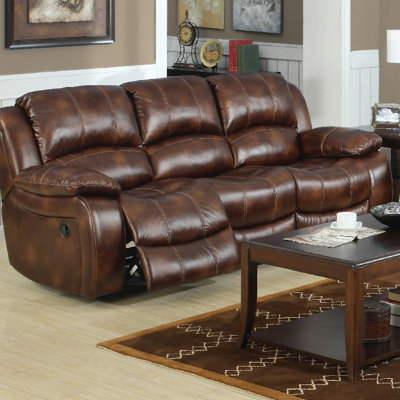 3400-3R PLKH1022 E-Motion Furniture Mt. Washington Leather Reclining Sofa
