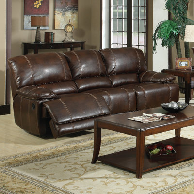3350-3R PLKH1006 E-Motion Furniture Mt. Hood Leather Reclining Sofa